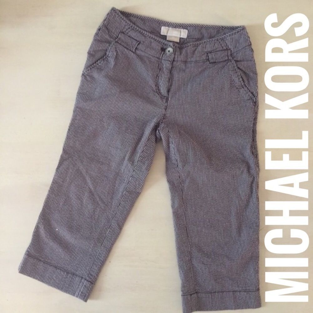 Michael Kors Striped Micheal Capris Pants Size 0